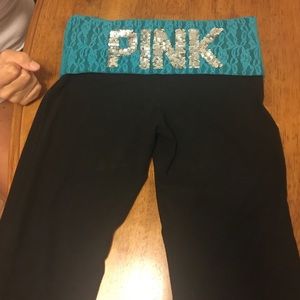 Victoria's Secret pink yoga pants.