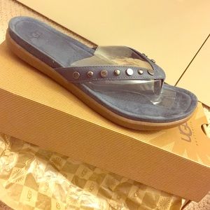 Authentic Navy blue Australian Ugg thong sandals