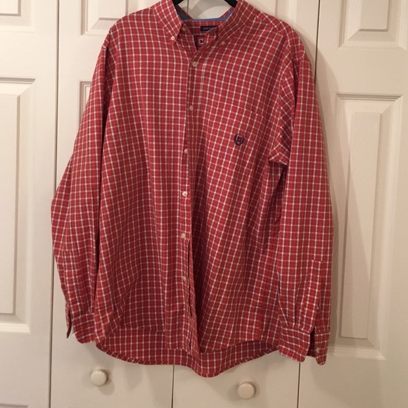 Chaps Other - Men's Chaps size large orange and blue button down