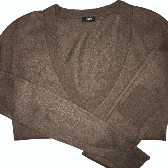 j. crew women's lightweight taupe v-neck sweater