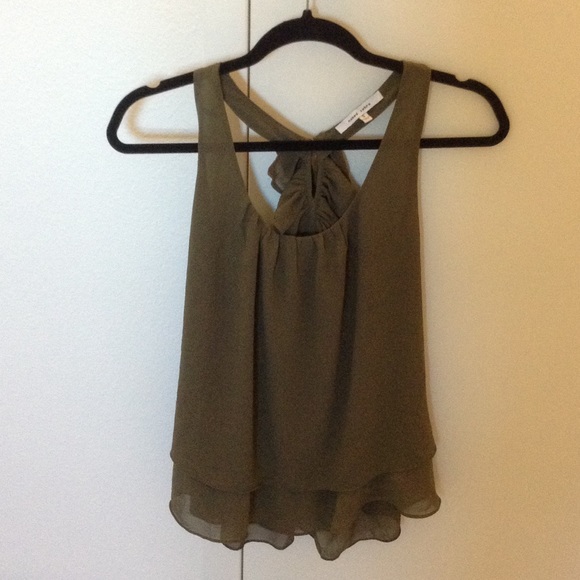 Dark green Naked Zebra ruffled back top - Picture 3 of 4