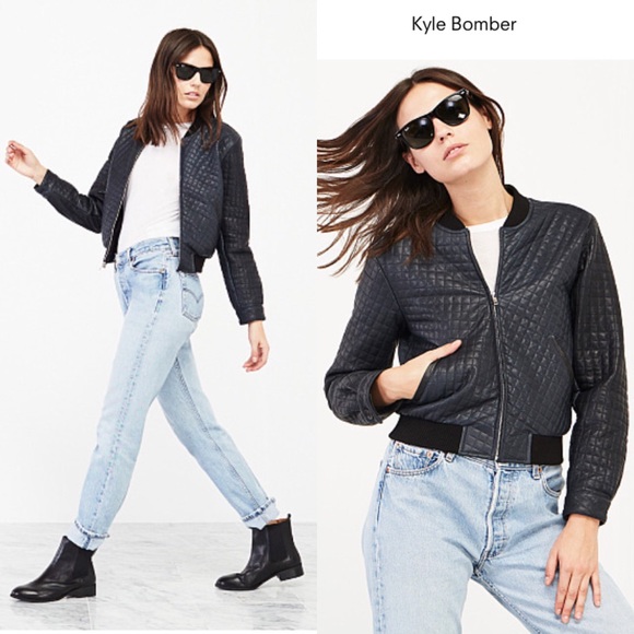 Kyle Leather Bomber Jacket