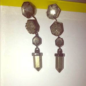 Kendra Scott black drop earrings with drusy