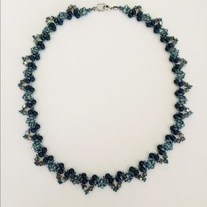 Swarovski Crystal & Pearl Garden Necklace -Blue