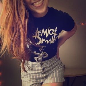 Baby Blue & White Striped Shorts