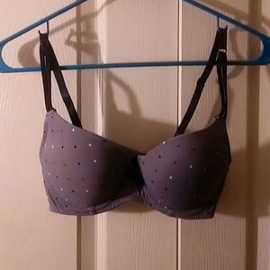 Grey polka dot bra in size 34b