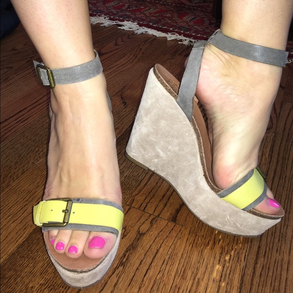 Lucky Brand suede and leather wedges