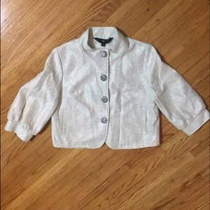 Cream and metallic silver cropped jacket