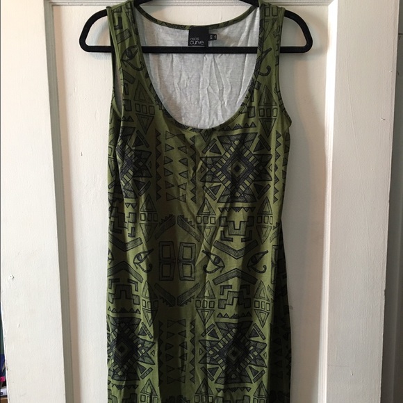Asos Curve Olive Midi Dress