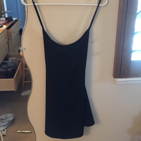 F21 - black slip dress