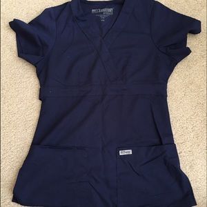 XXS (Navy Blue) Greys Anatomy Scrub Top