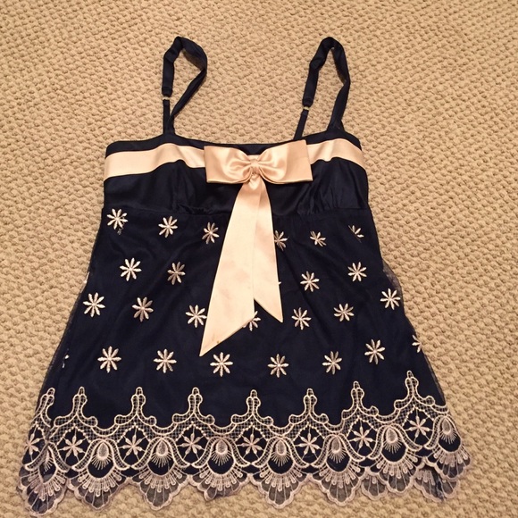 SILK Bebe dress tank blouse with bow