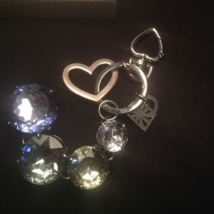 Gradient green / blue bling key chain.