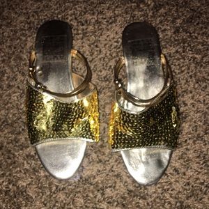 Gold Kids Dress up / costume shoes