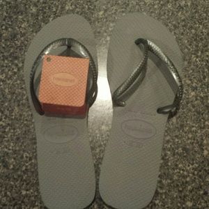 Havaianas Silver Flip Flops