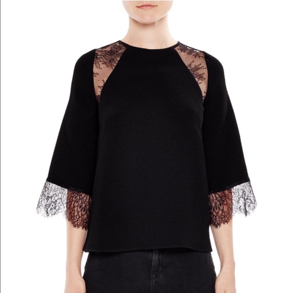 NWT Sandro Black Lace Blouse❤️ size 1