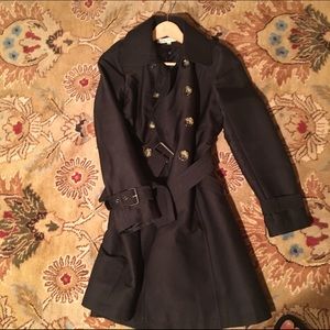 Kenneth Cole black trench coat, fully lined