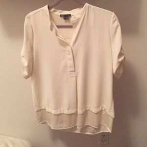 100% silk underlay half button top