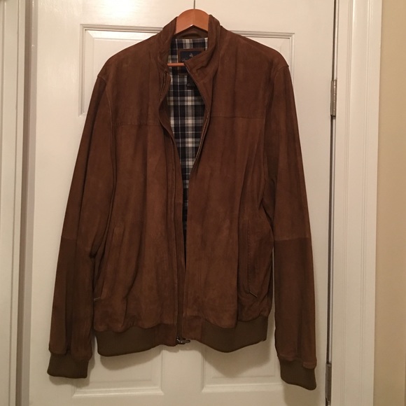 Brooks brothers suade bomber jacket men's