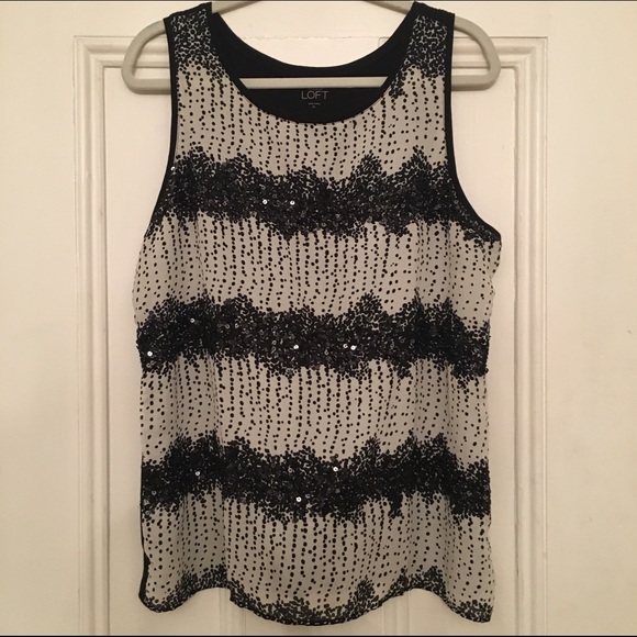 Ann Taylor Loft sequin striped top