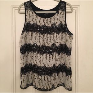 Ann Taylor Loft sequin striped top
