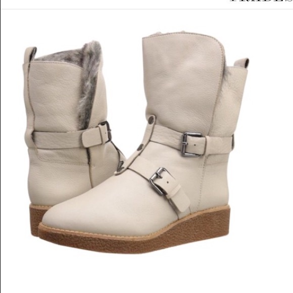 Minkoff rabbit fur lined boots NWOT