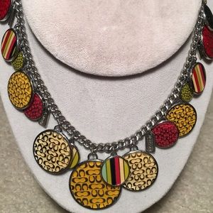 COACH Heritage Multi-color Statement Bib Necklace