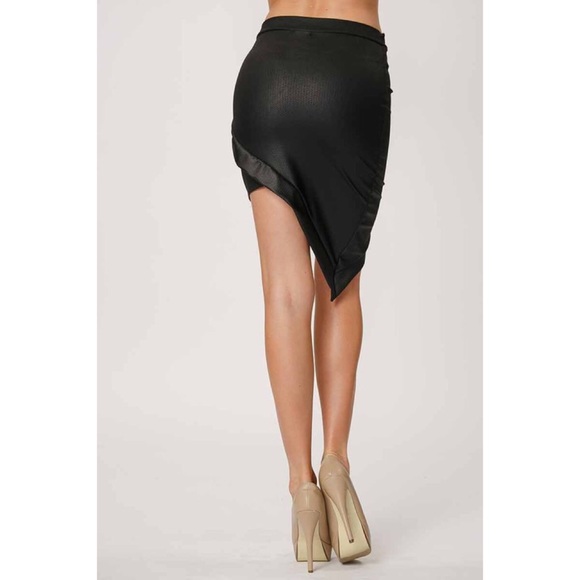 LAST ONE!! Vegan Leather Asymmetrical Skirt - Picture 2 of 2