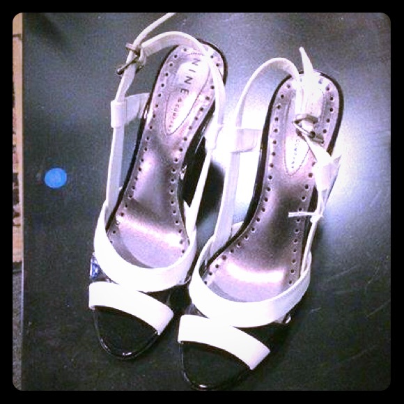 Nine & Co. black and white heels