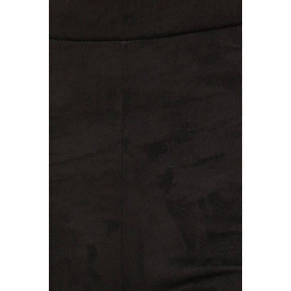 Black Suede Cut Out Knee Leggings - Picture 3 of 3