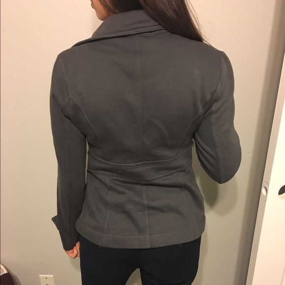 F21 grey button up peacoat - Picture 3 of 4