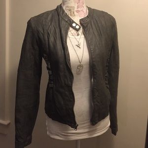 Grey faux leather jacket
