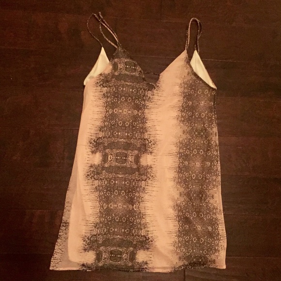 Audrey blush and light gray snakeskin print dress