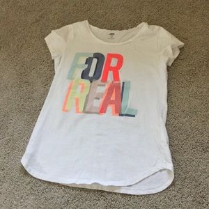 A KID SIZED "For real" shirt