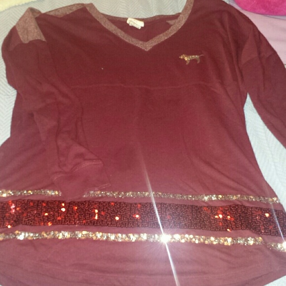 Victoria's Secret Pink long sleeved bling tee