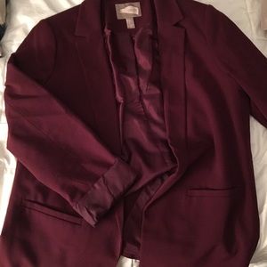 Forever21 burgundy boyfriend cut blazer sz L
