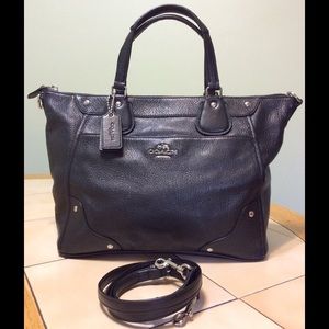 Coach Mickie Grain Leather Satchel