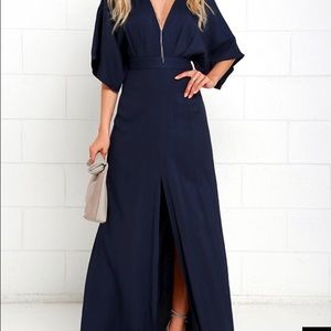 Lulus MODERN FORM NAVY BLUE MAXI DRESS