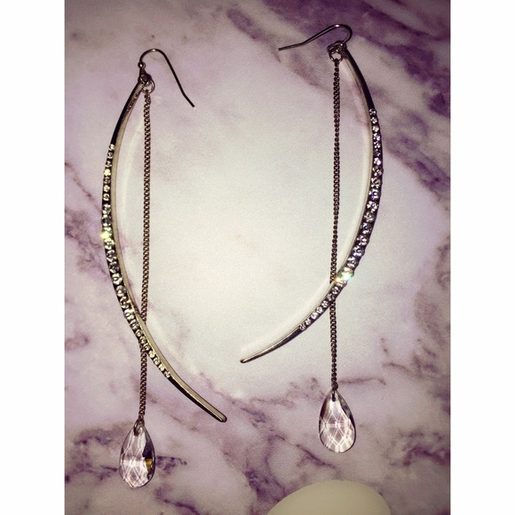 Long crystal earrings