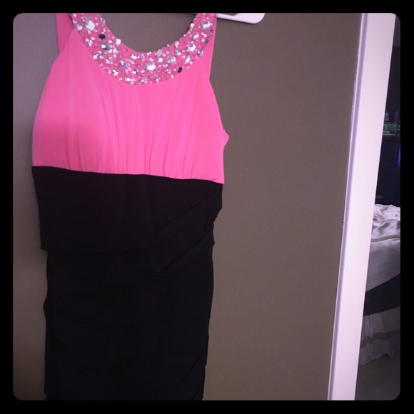 Hot Pink & Black Dress