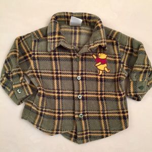 6 Mo. Soft and Warm Plaid Winnie the Pooh Shirt