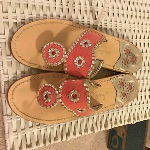 Jack Rogers coral suede sandals!