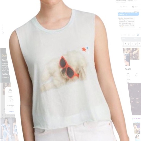 WILDFOX sleepy puppy mint green tshirt size S