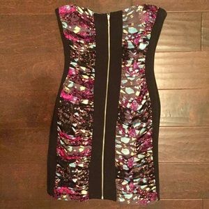 Mara Hoffman neon splatter print strapless dress