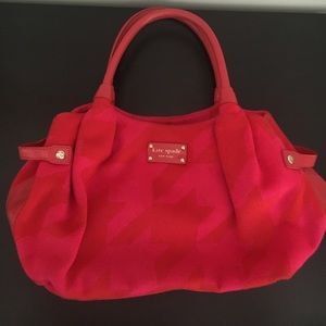 Kate Spade Red and Pink Wool Tote