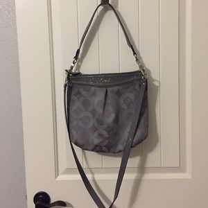 Gray Coach cross body bag
