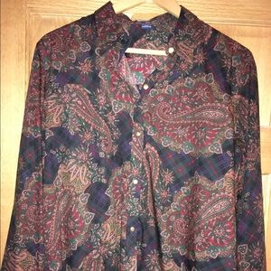 Chaps Plaid and Paisley Button-down