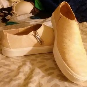 Cream slip on sneakers size 7