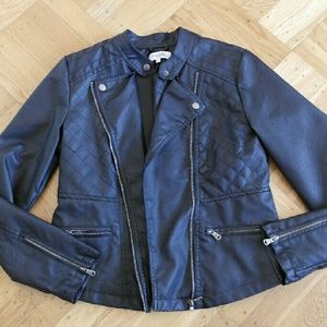 Charlotte Russe Black Faux Leather Jacket L