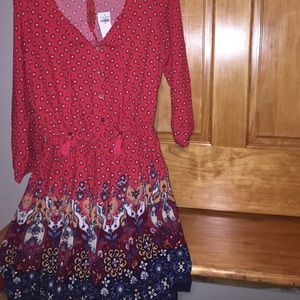 Red Dress with detailing on the bottom